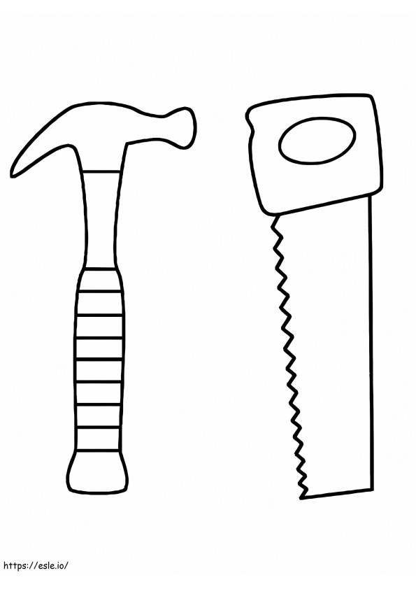 Hammer And Saw coloring page