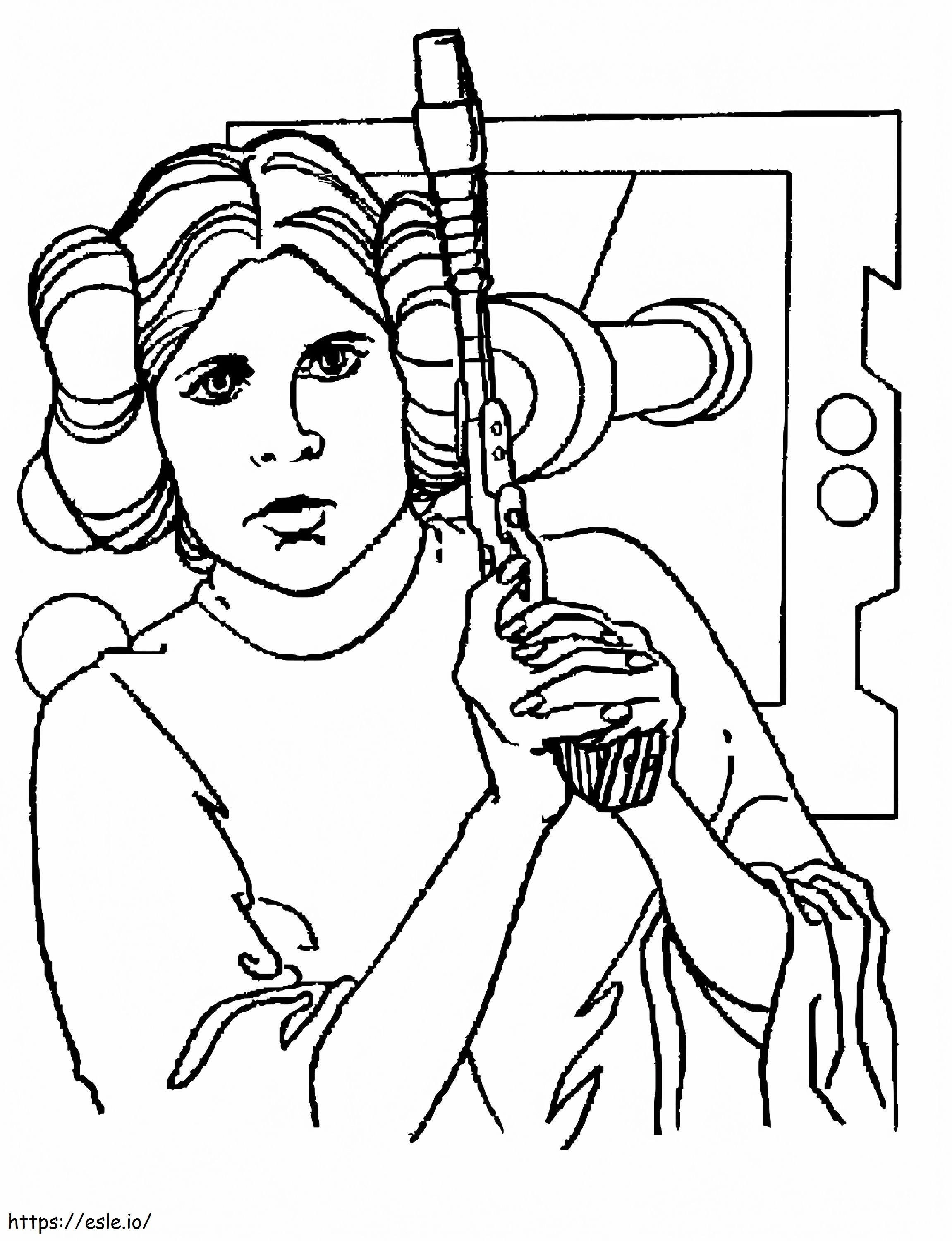 Princesa Leia 1 para colorir