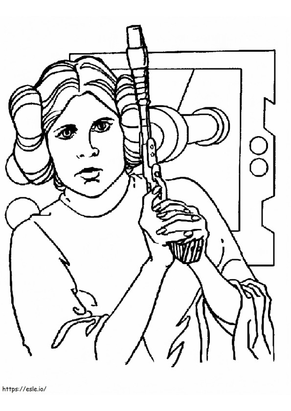 Coloriage Princesse Leia 1 à imprimer dessin