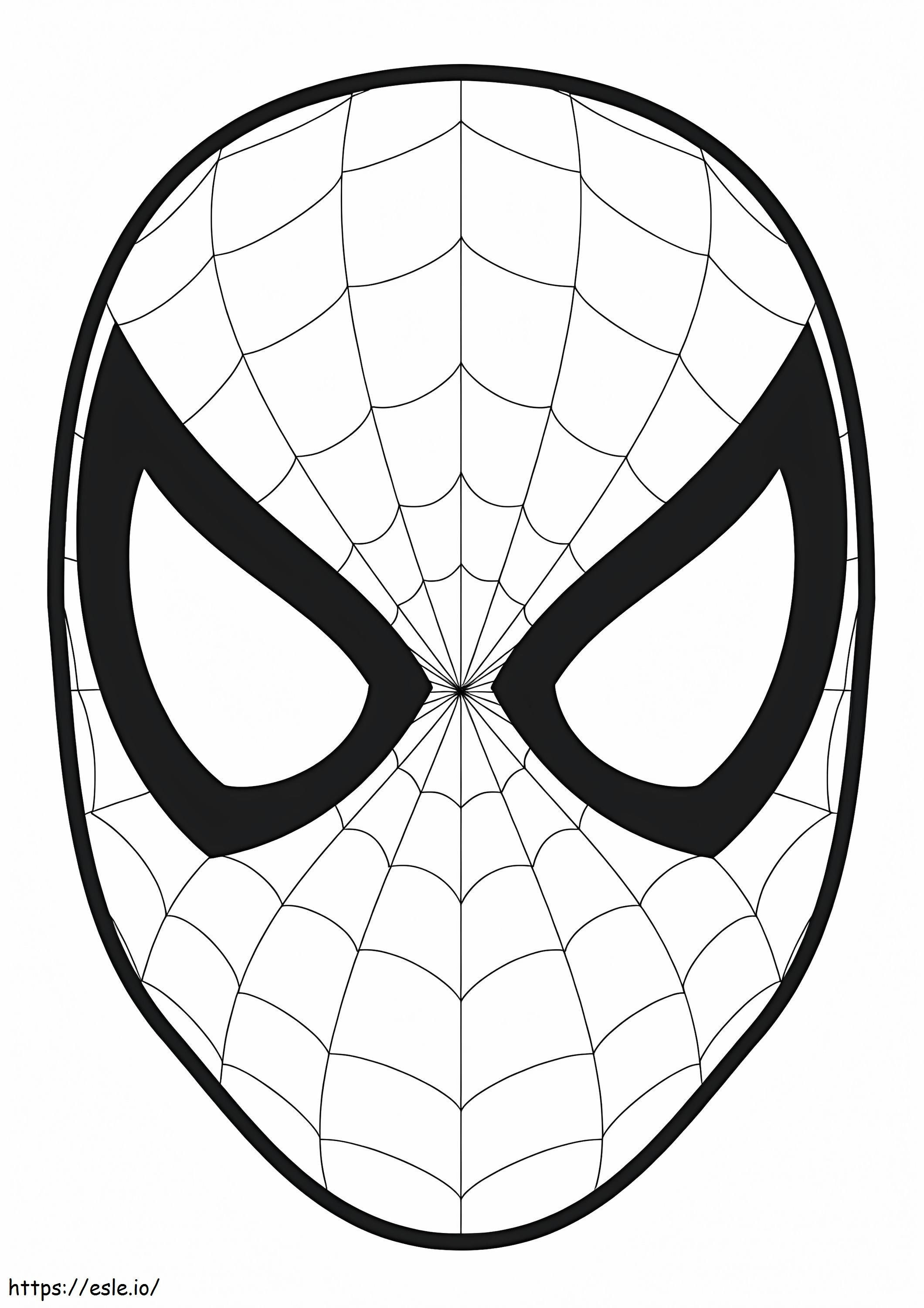Maschera base di Spider-Man da colorare