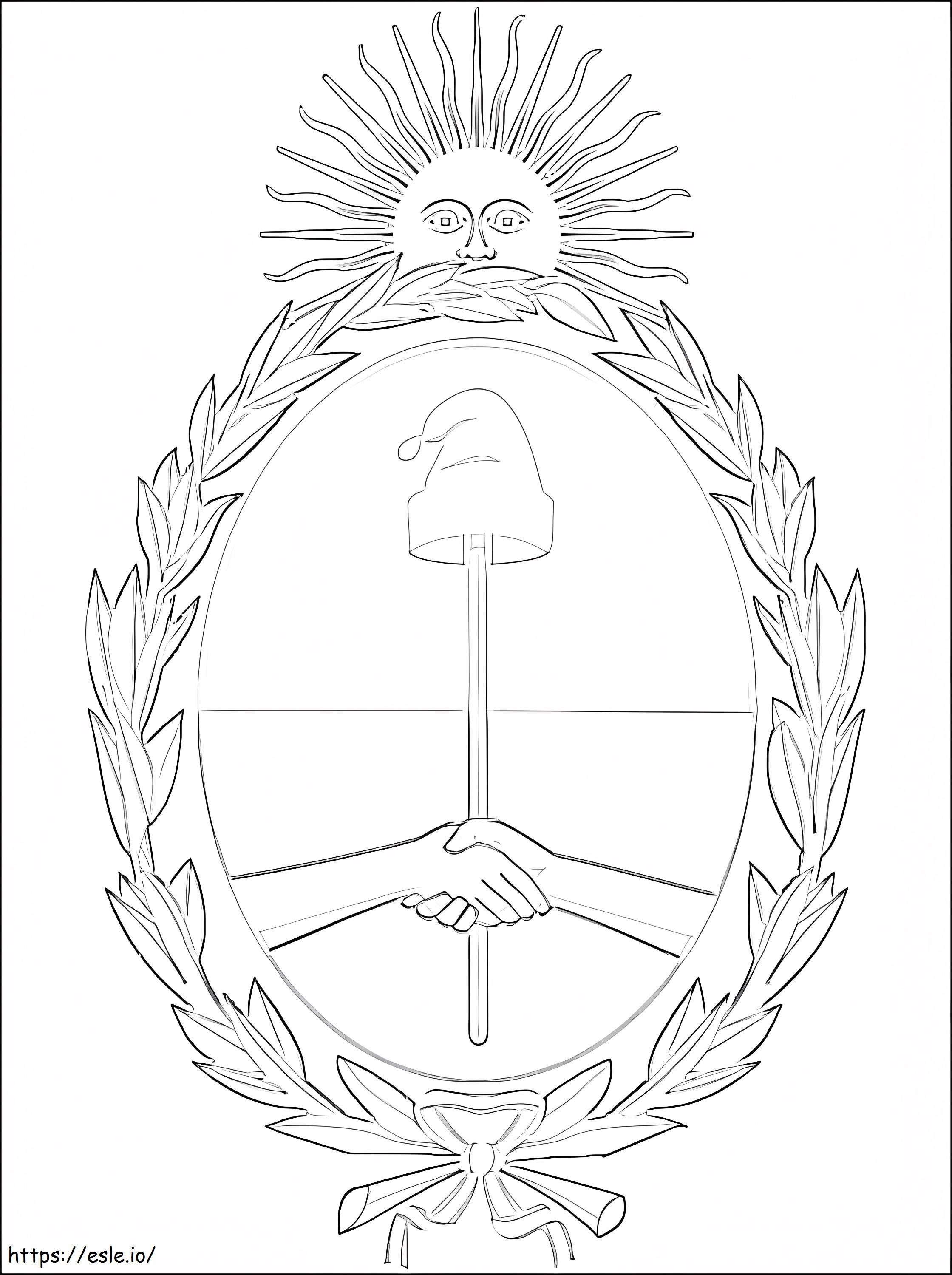 Escudo De Armas De Argentina para colorear