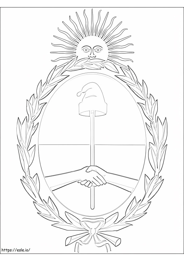Escudo De Armas De Argentina para colorear