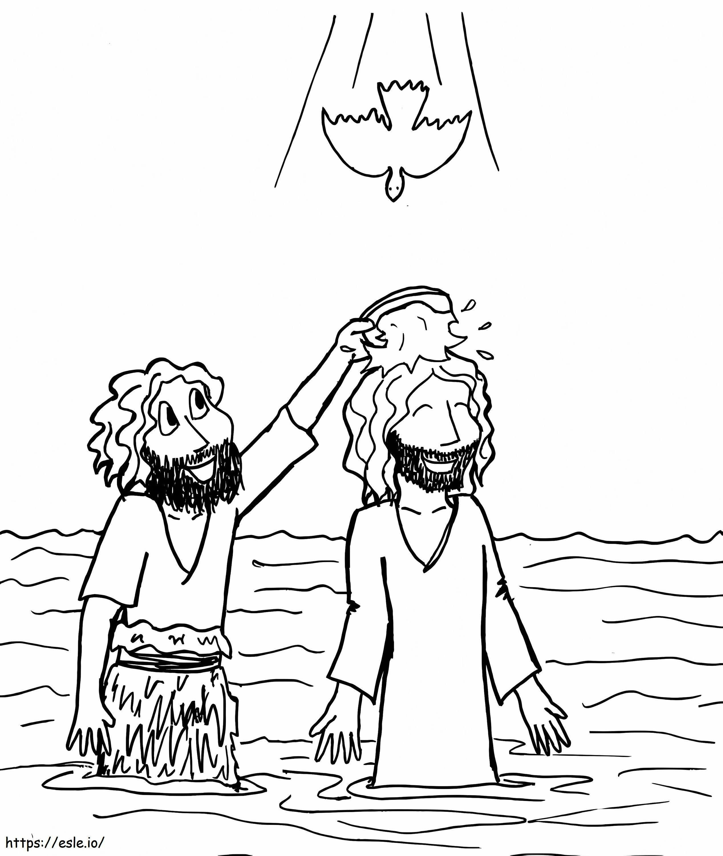 Baptisan Yesus Kristus Gambar Mewarnai