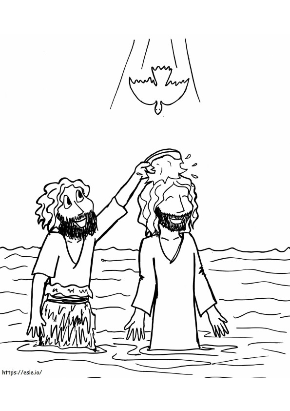 Coloriage Baptême de Jésus-Christ à imprimer dessin