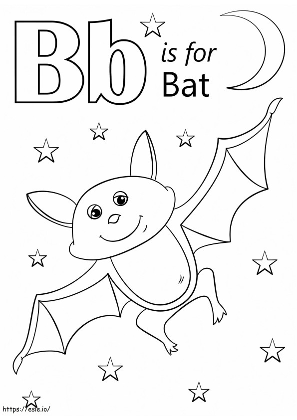 Bat Letter B coloring page