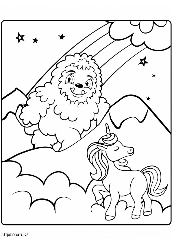 Washimals Yeti și Unicorn de colorat