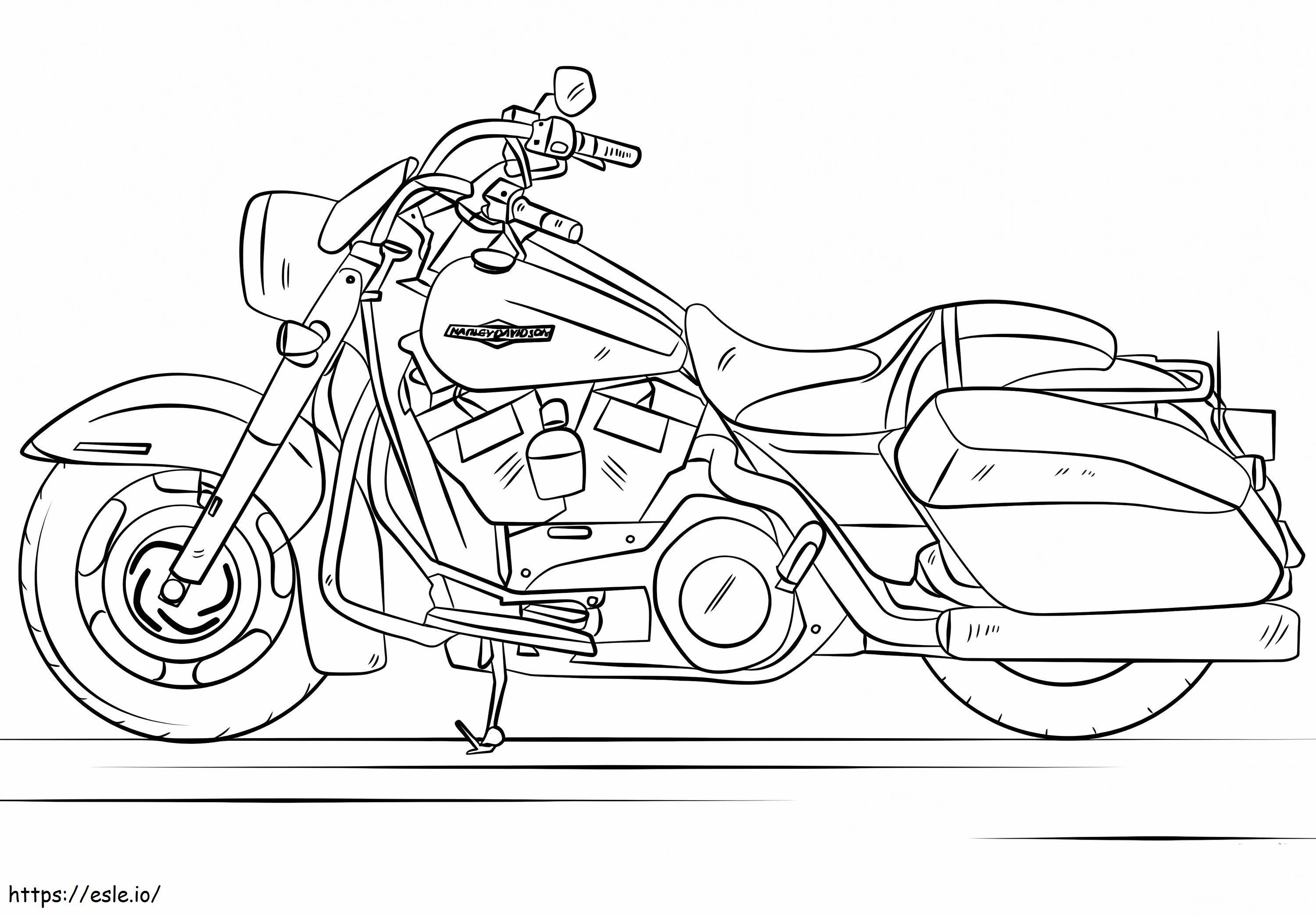 Siisti Harley Davidson -moottoripyörä värityskuva