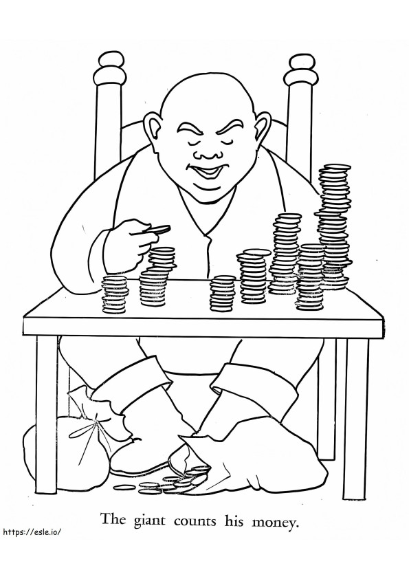 The Giant Counts His Money coloring page