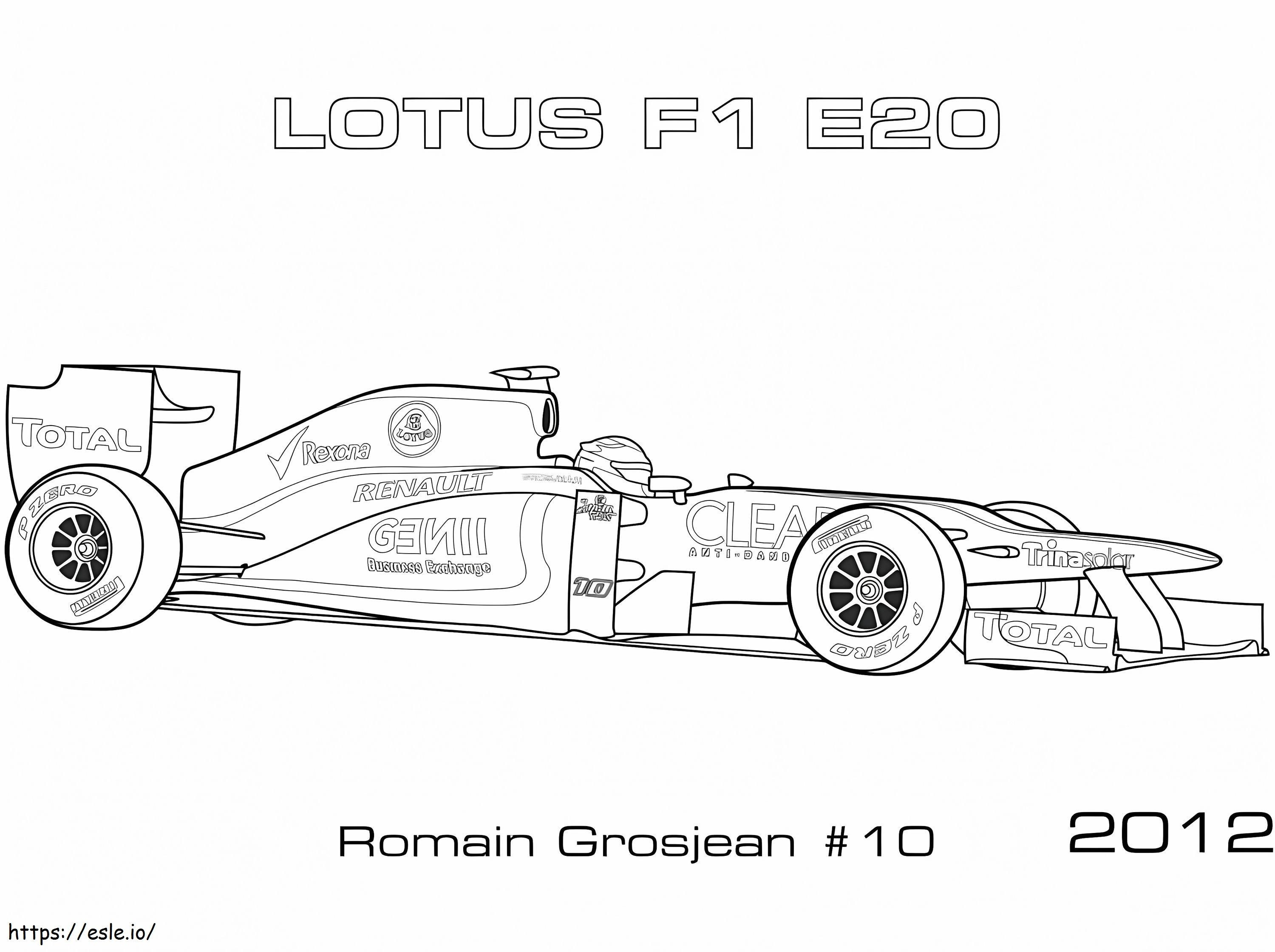 Formula 1 Racing Car 12 coloring page
