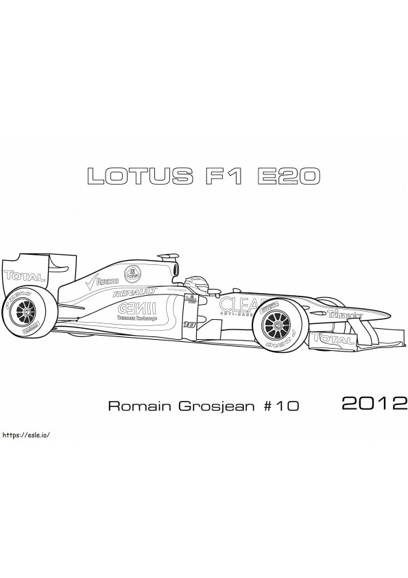 Formula 1 -kilpa-auto 12 värityskuva