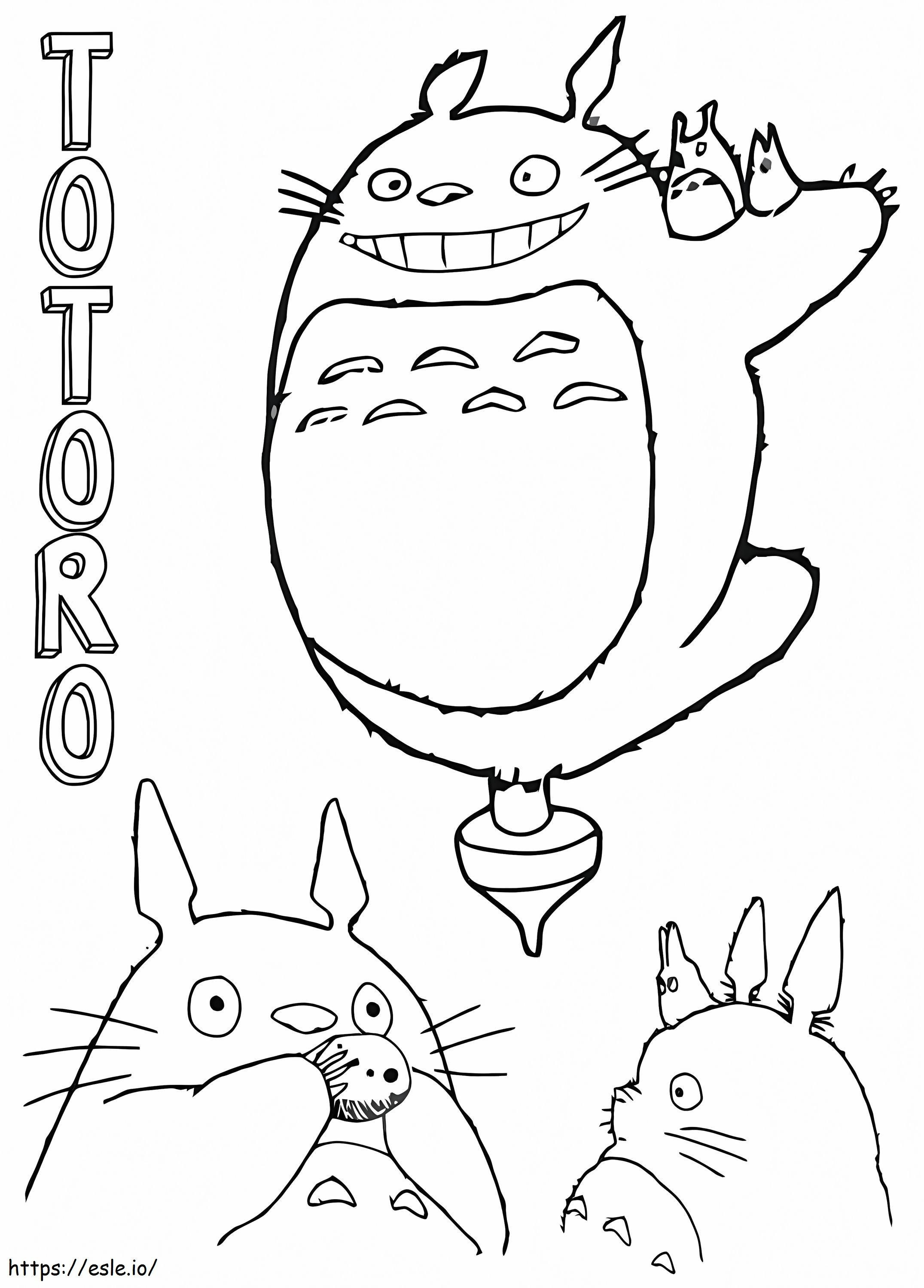 Ystävällinen Totoro Fun värityskuva