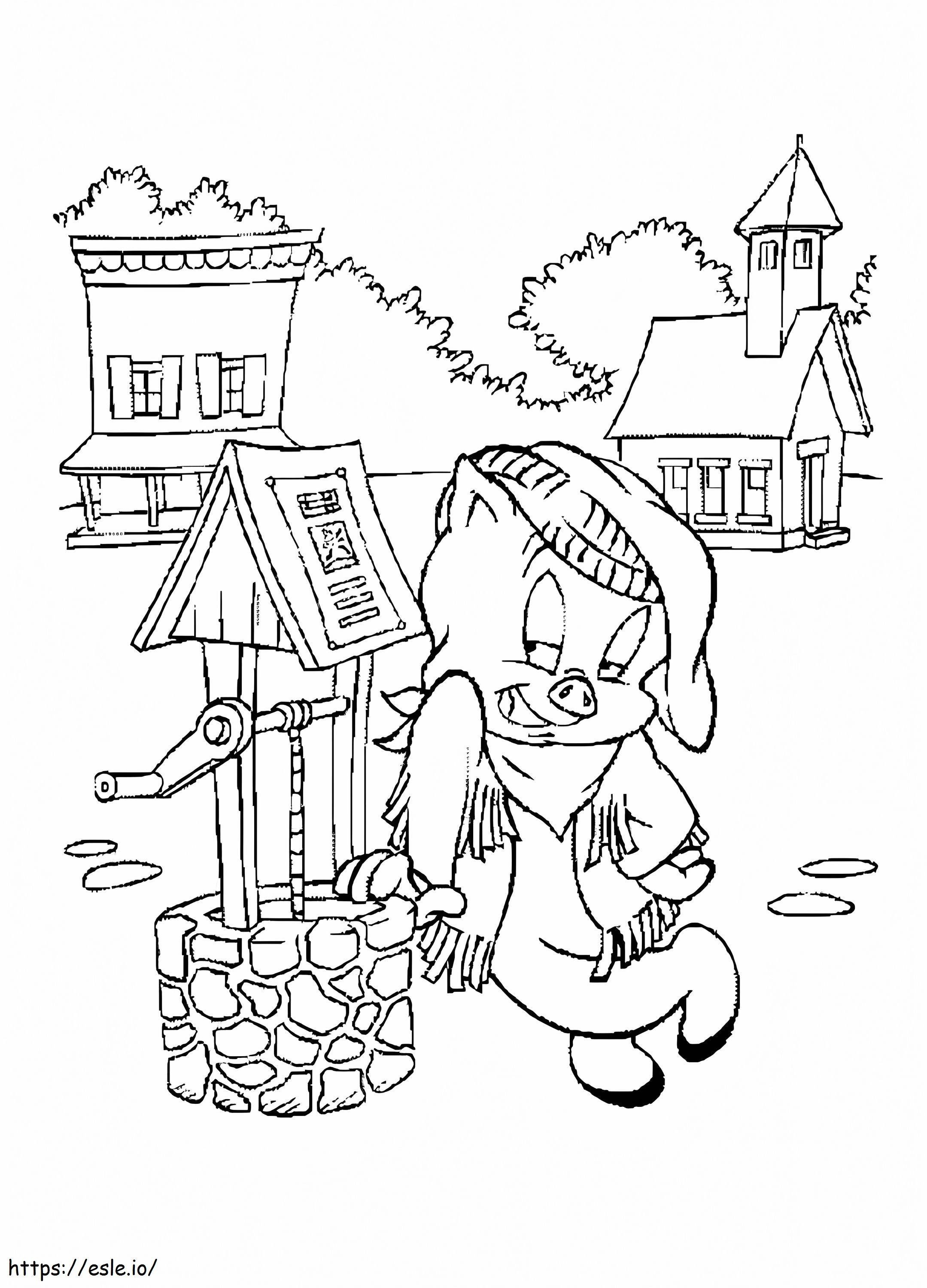 Funny Porky Pig coloring page