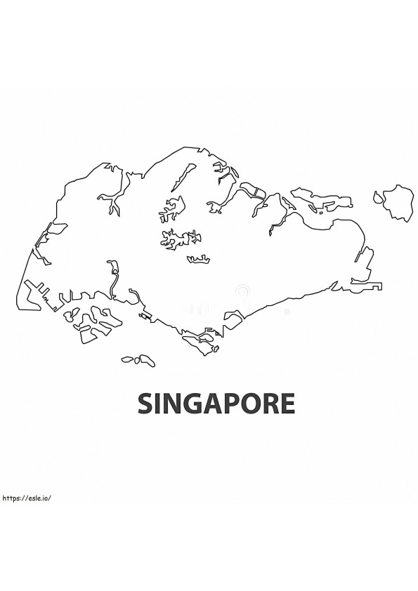 Mapa de Singapura para colorir