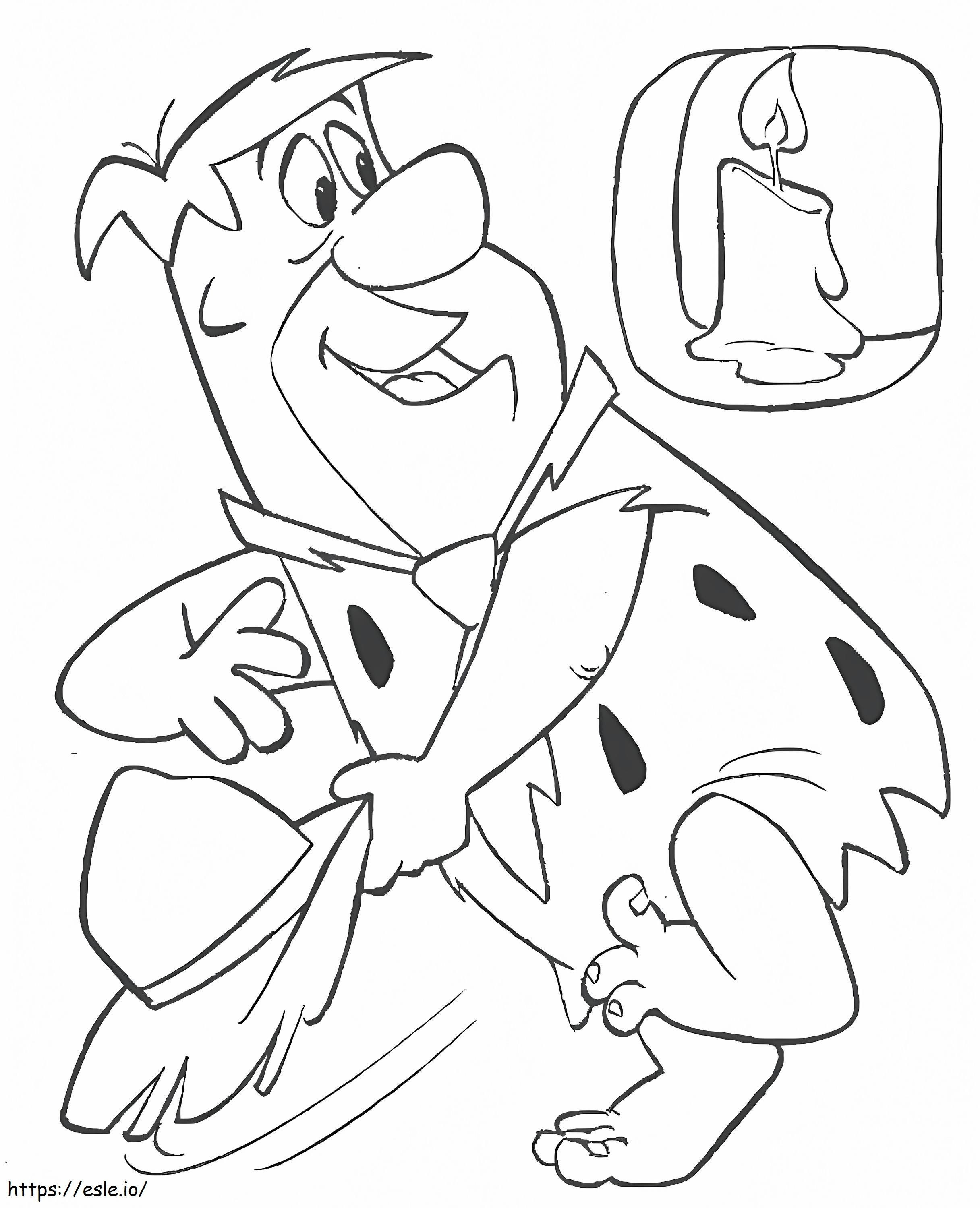 Fred Flintstonesista värityskuva