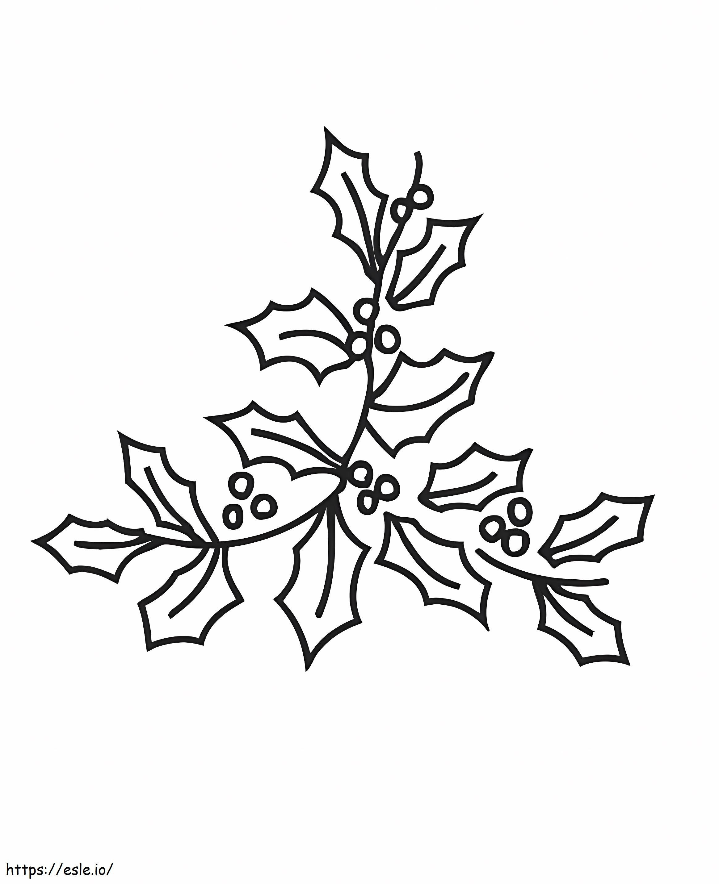 Christmas Holly 15 coloring page