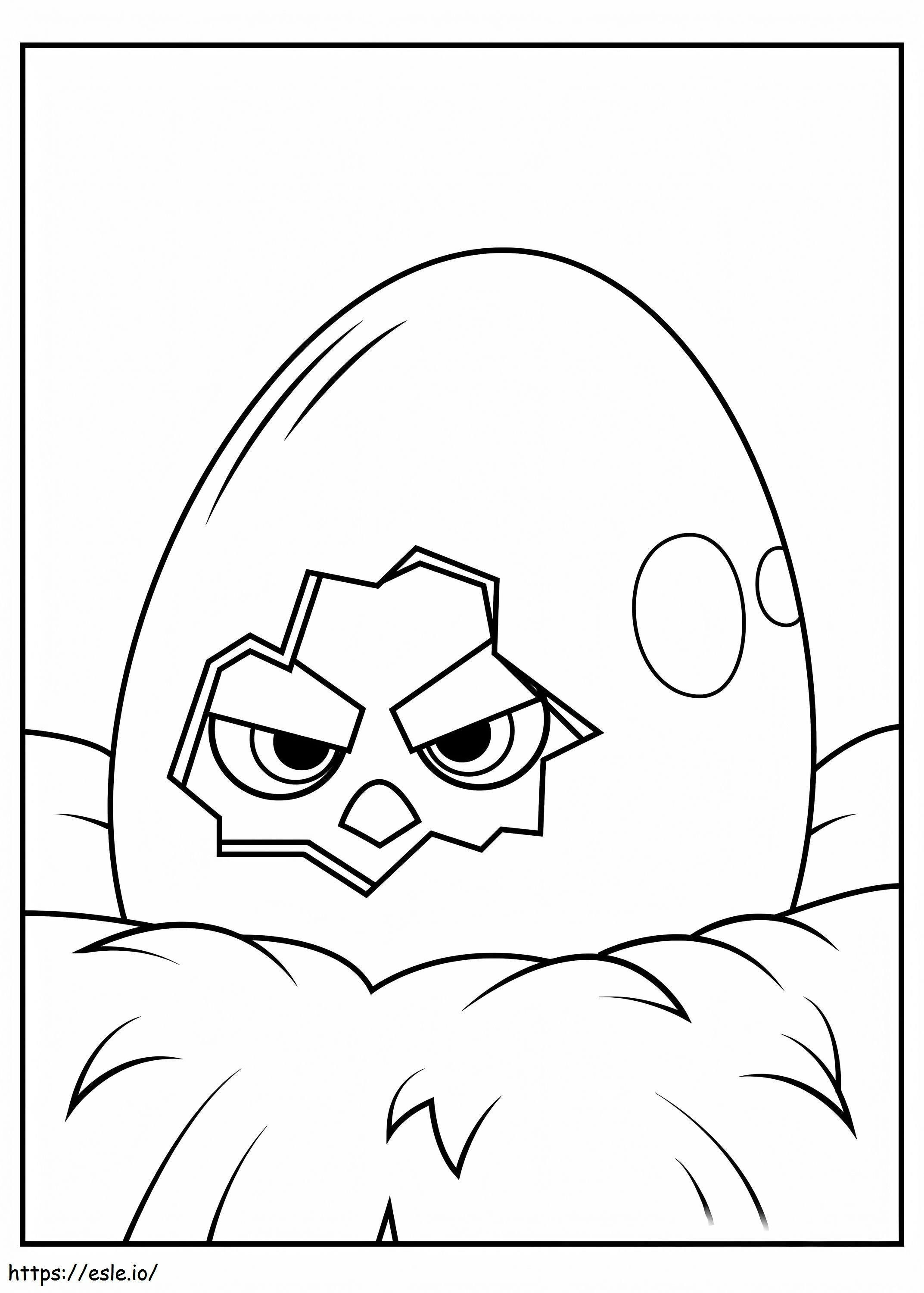 Angry Bird In Egg coloring page