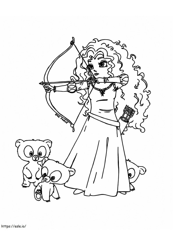 Little Princess Merida coloring page