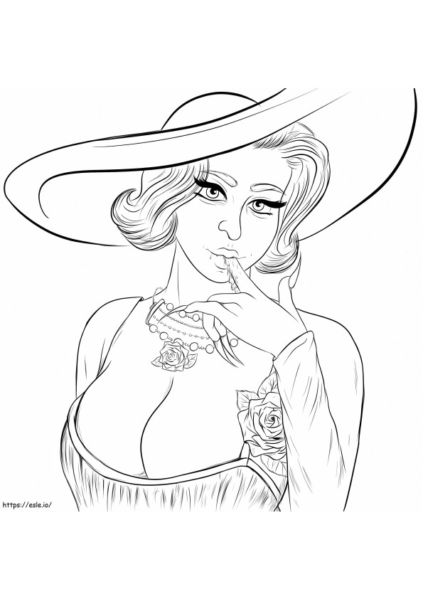 Lady Dimitrescu Resident Evil coloring page