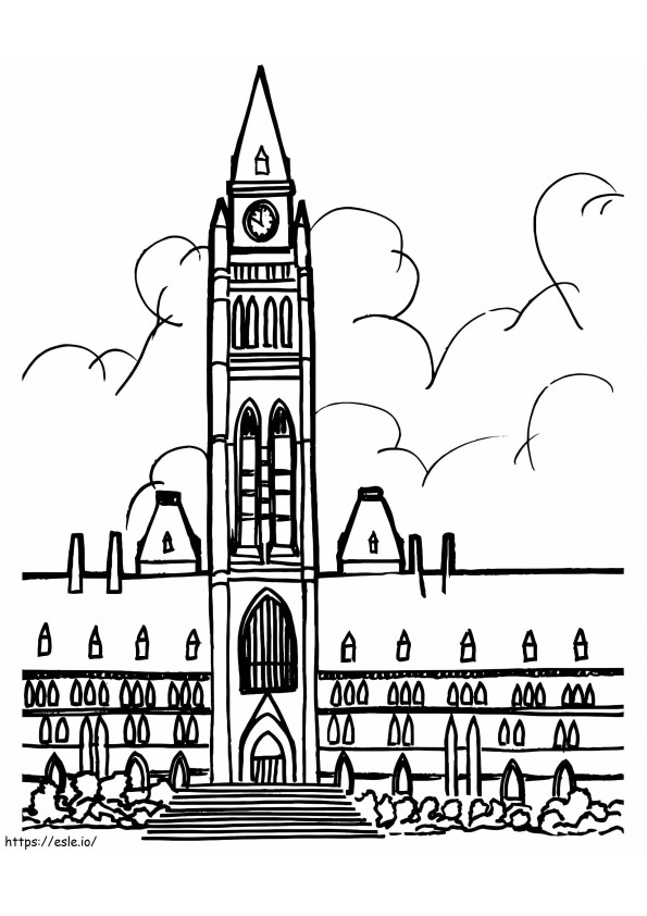 Coloriage Colline du Parlement gratuite à imprimer dessin