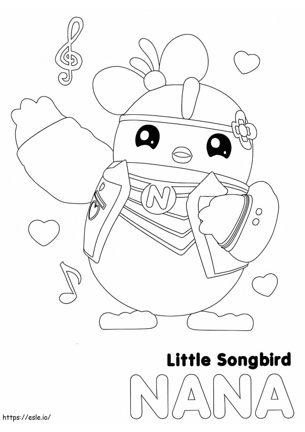 Coloriage Nana, petit oiseau chanteur à imprimer dessin