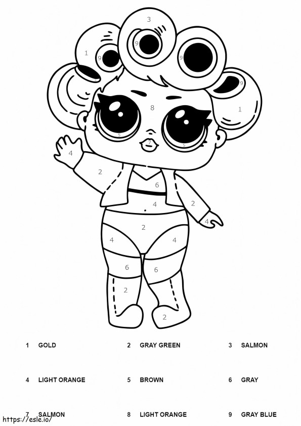 Goo Goo Queen LOL Surprise Color By Number coloring page