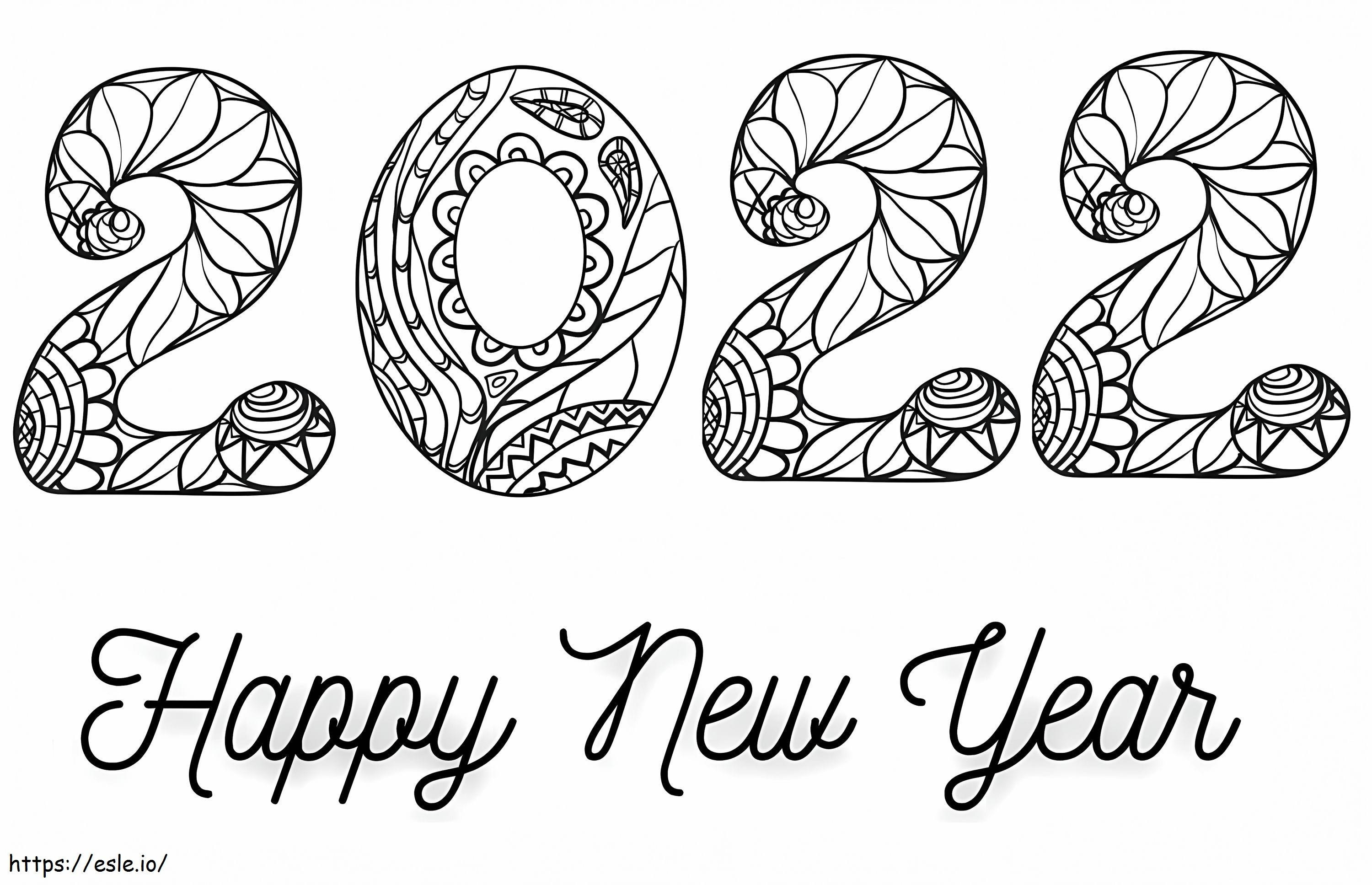 Free New Year 2022 coloring page