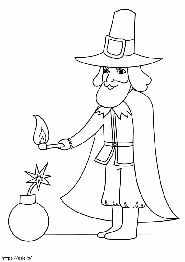 Guy Fawkes 1 coloring page