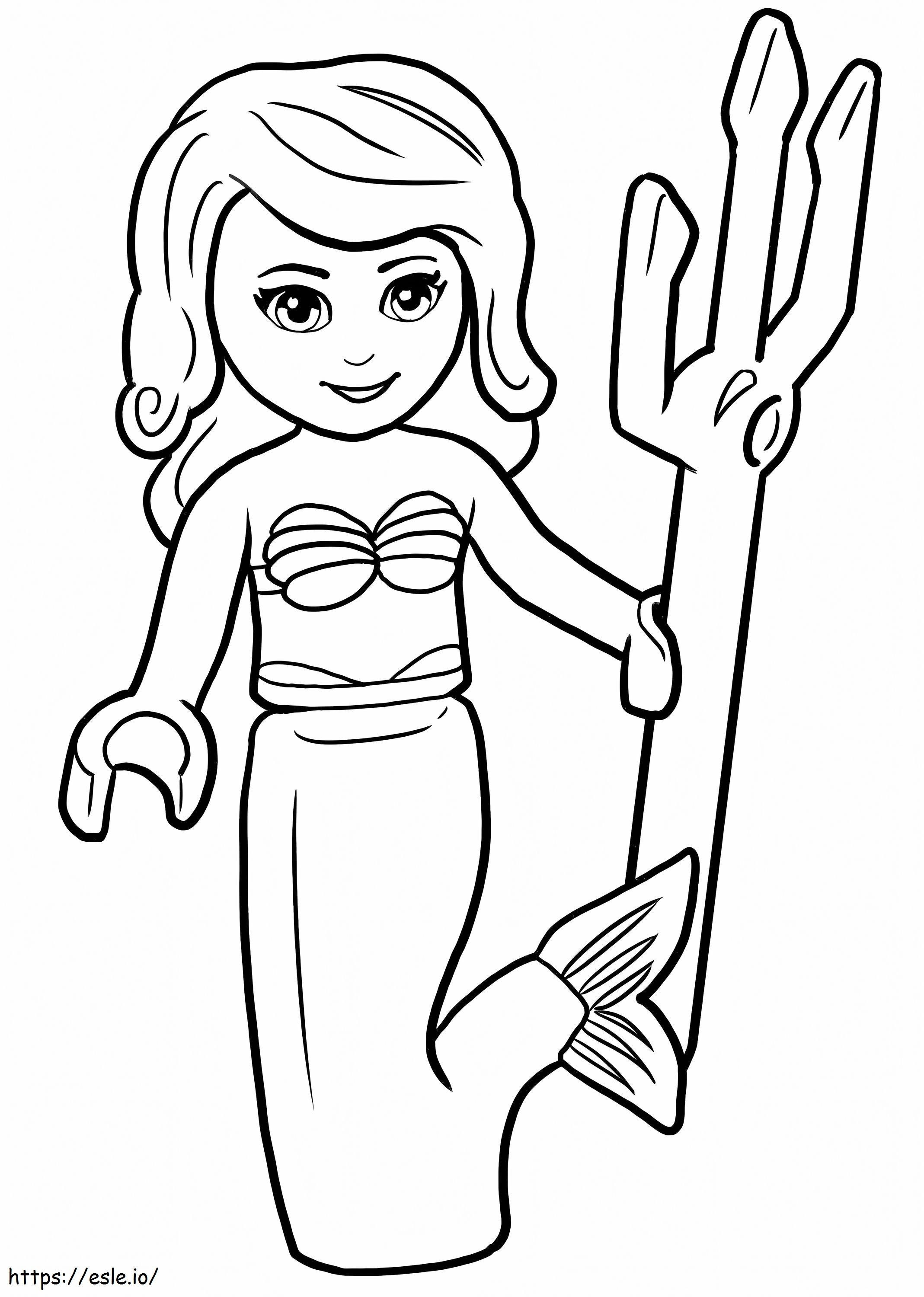 Lego-prinsessa Ariel värityskuva