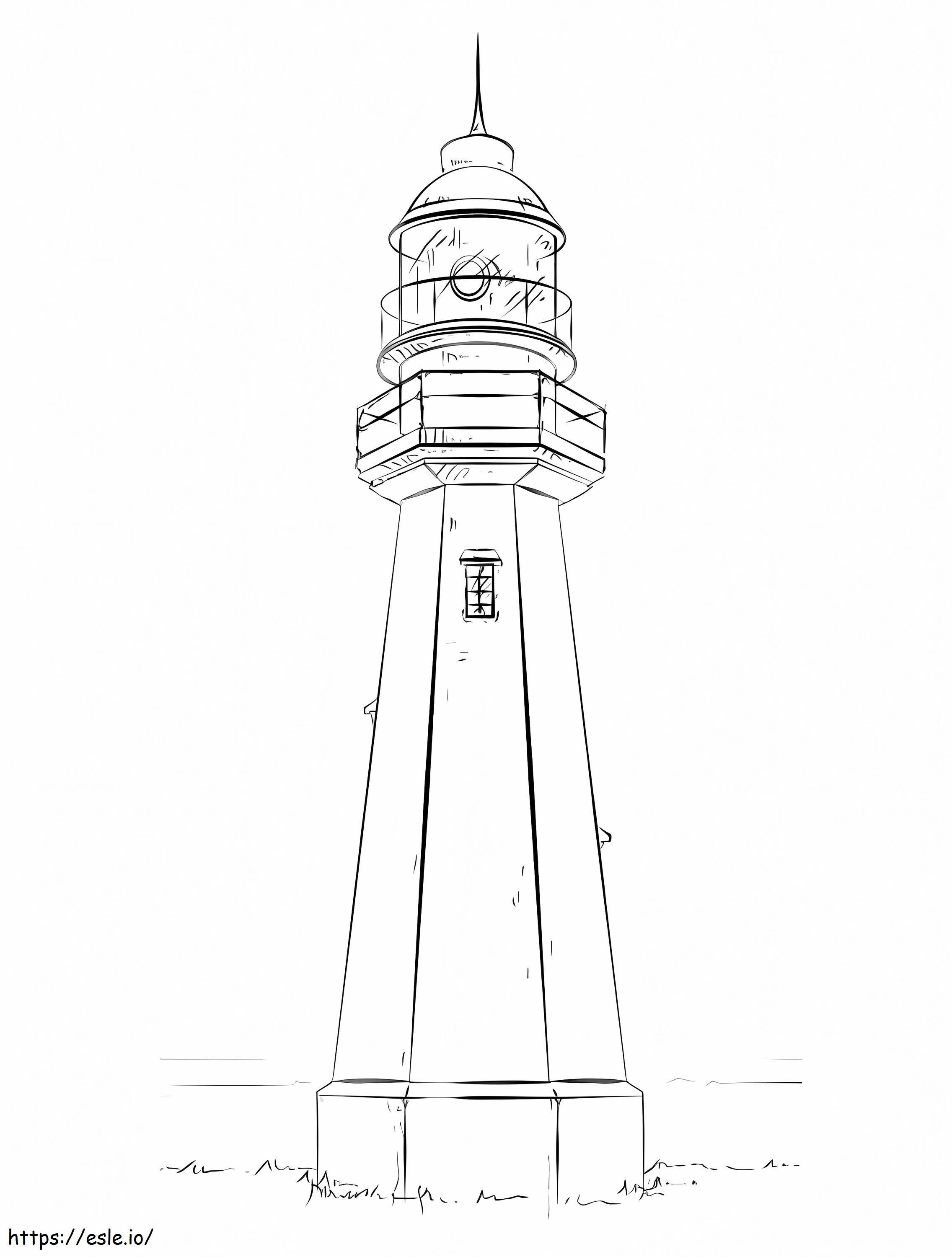 ローポイント灯台 ぬりえ - 塗り絵