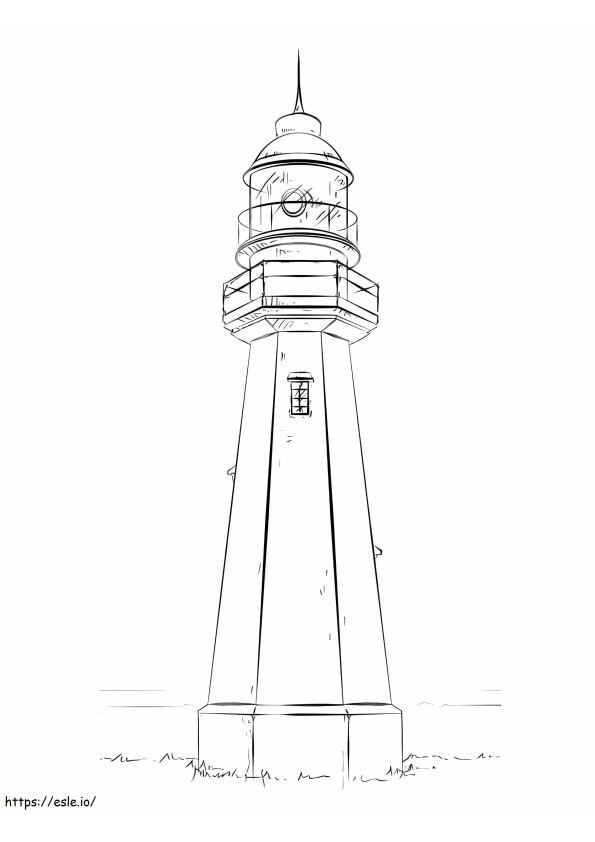 ローポイント灯台 ぬりえ - 塗り絵