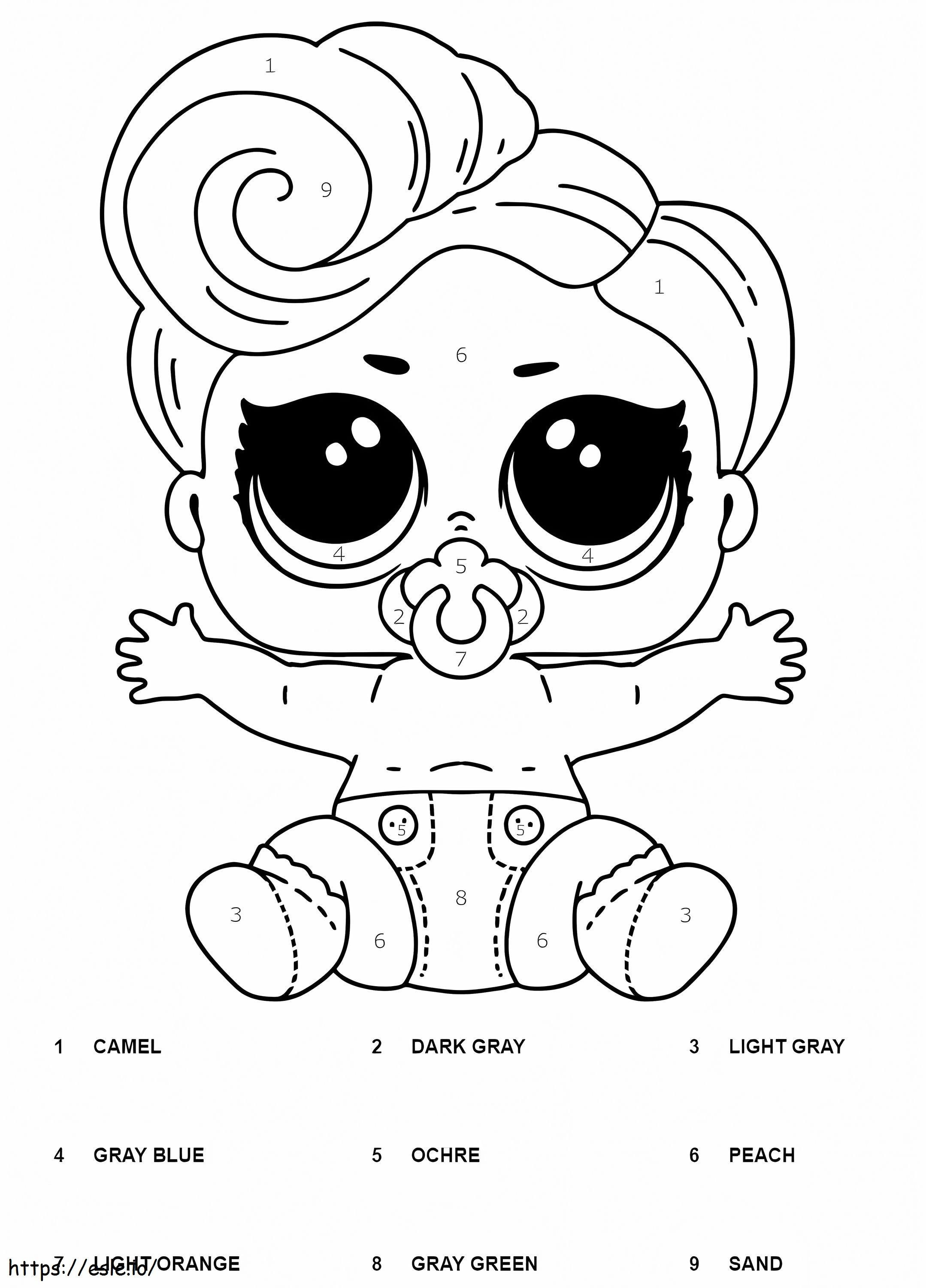 LOL Baby Color By Number coloring page
