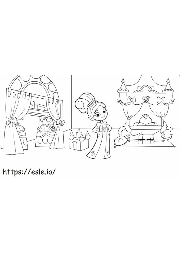 Nella The Princess Knight In The Bedroom coloring page