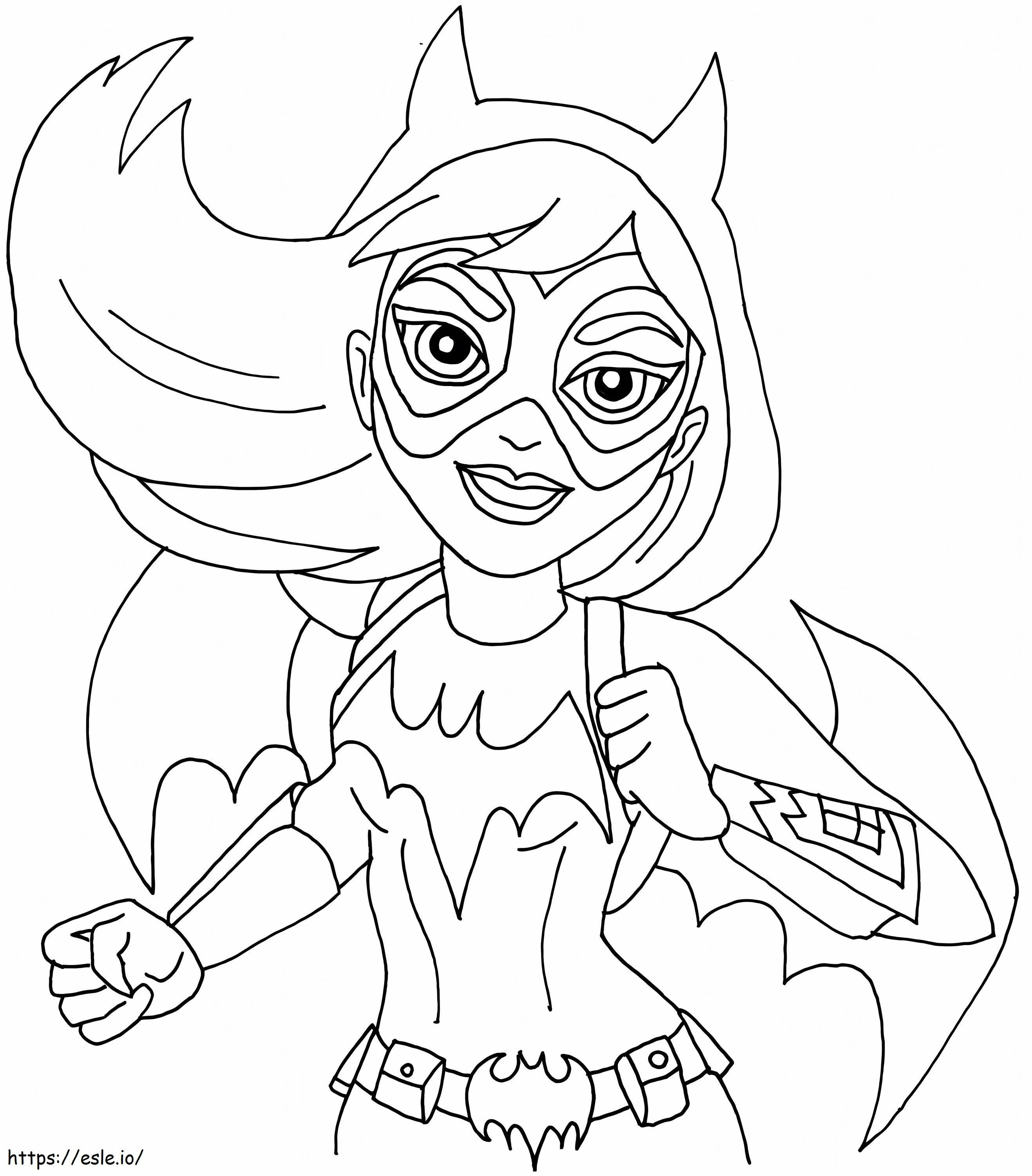 Chipul Batgirl de colorat