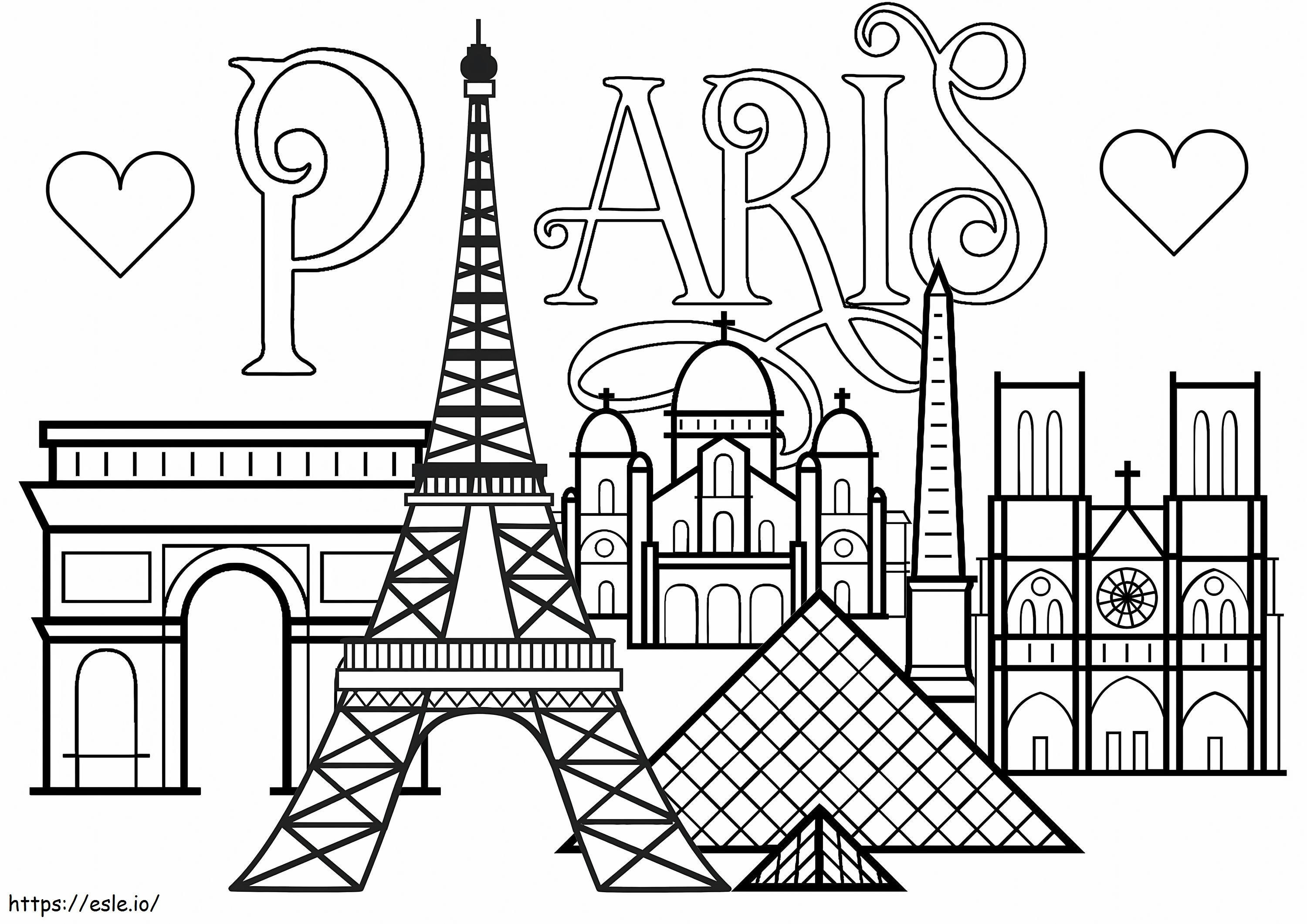 Paris Básico em Escala para colorir