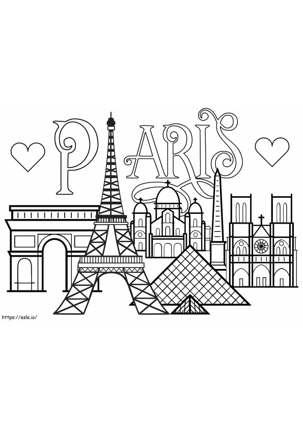 Paris Básico em Escala para colorir