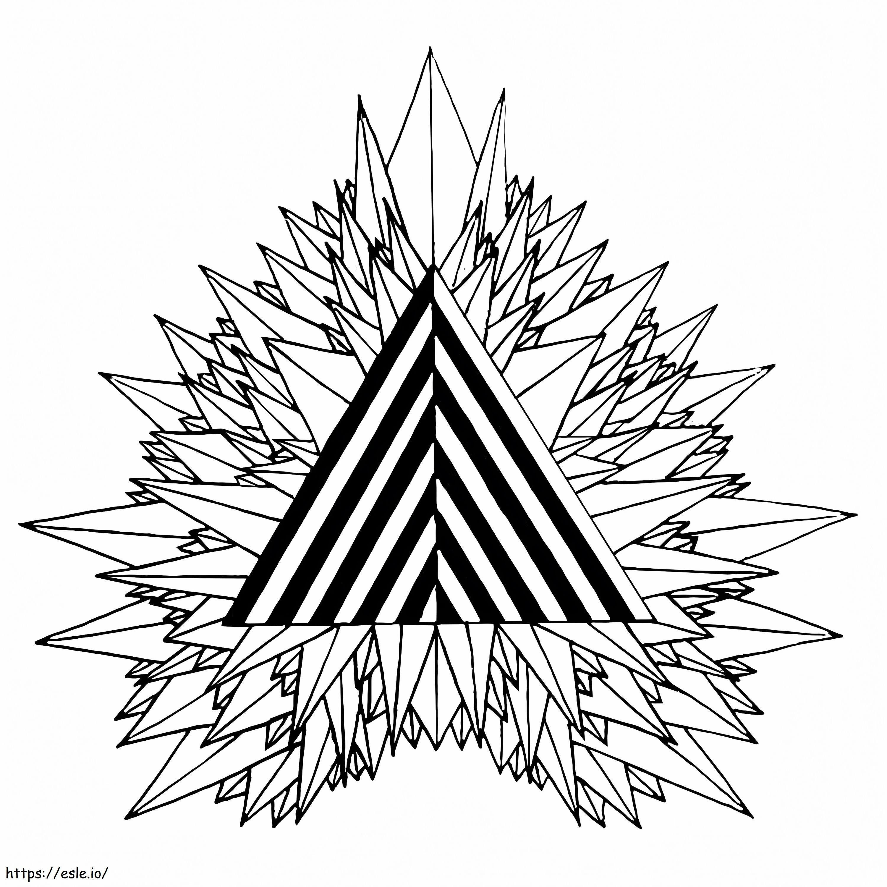 Coloriage Triangle mystique psychédélique à imprimer dessin