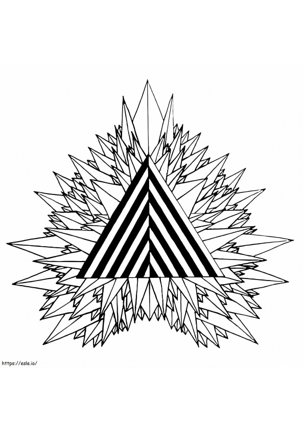 Triângulo Místico Psicodélico para colorir