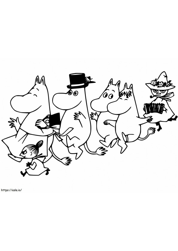 Characters From Moomin coloring page