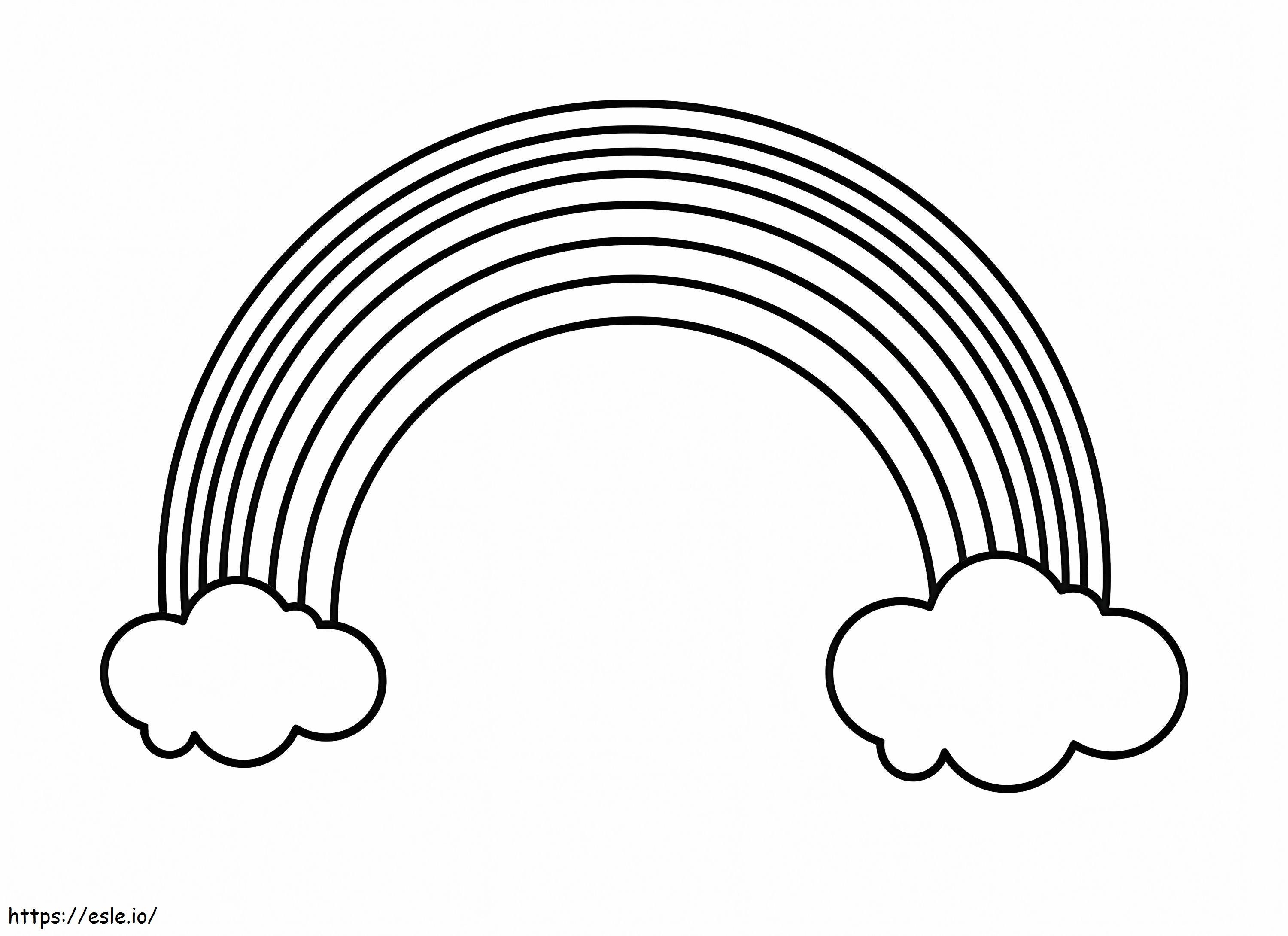 Simple Rainbow coloring page