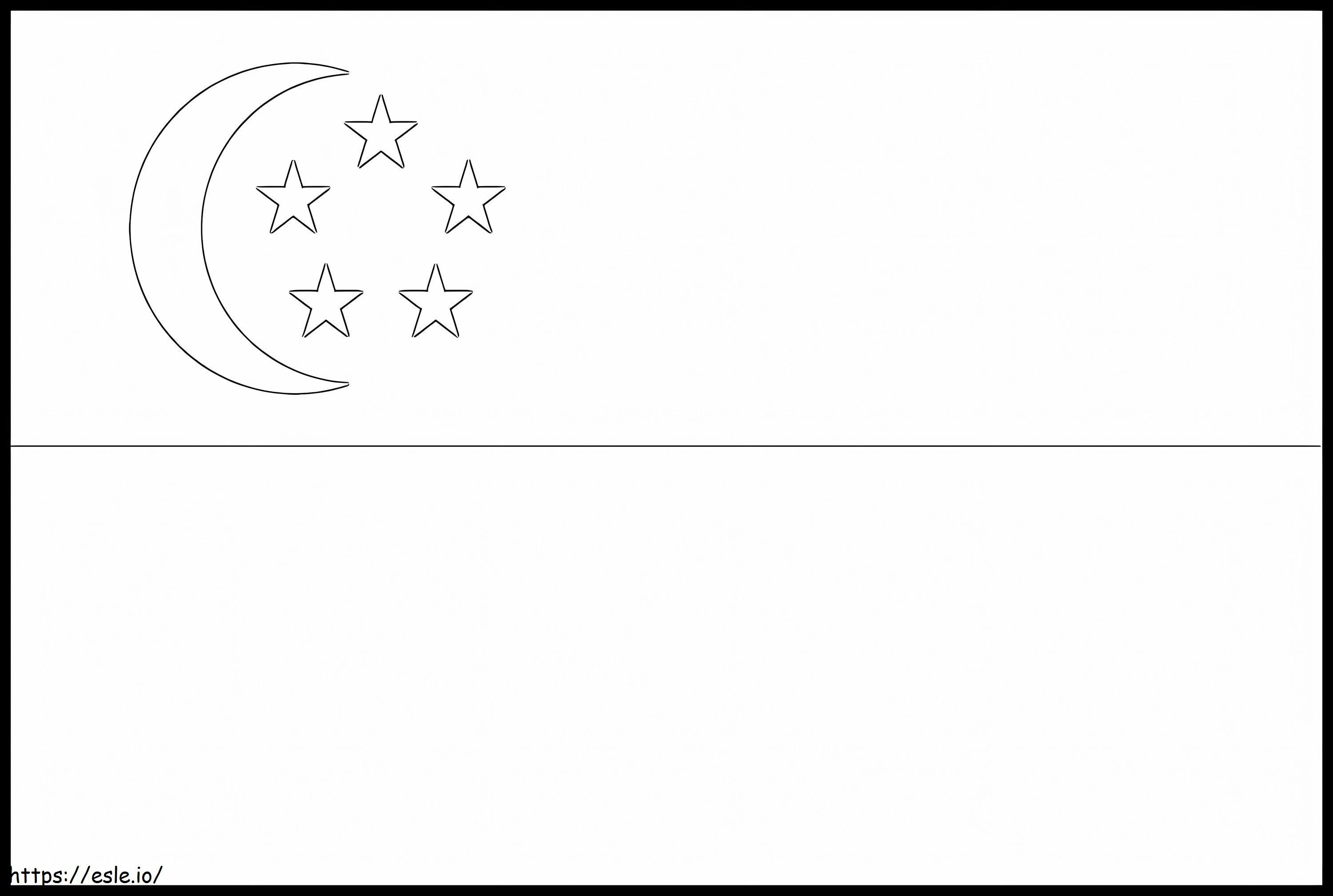 Bendera Singapura 1 Gambar Mewarnai