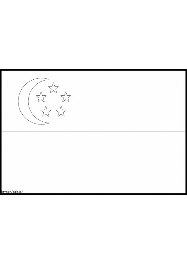 Bendera Singapura 1 Gambar Mewarnai