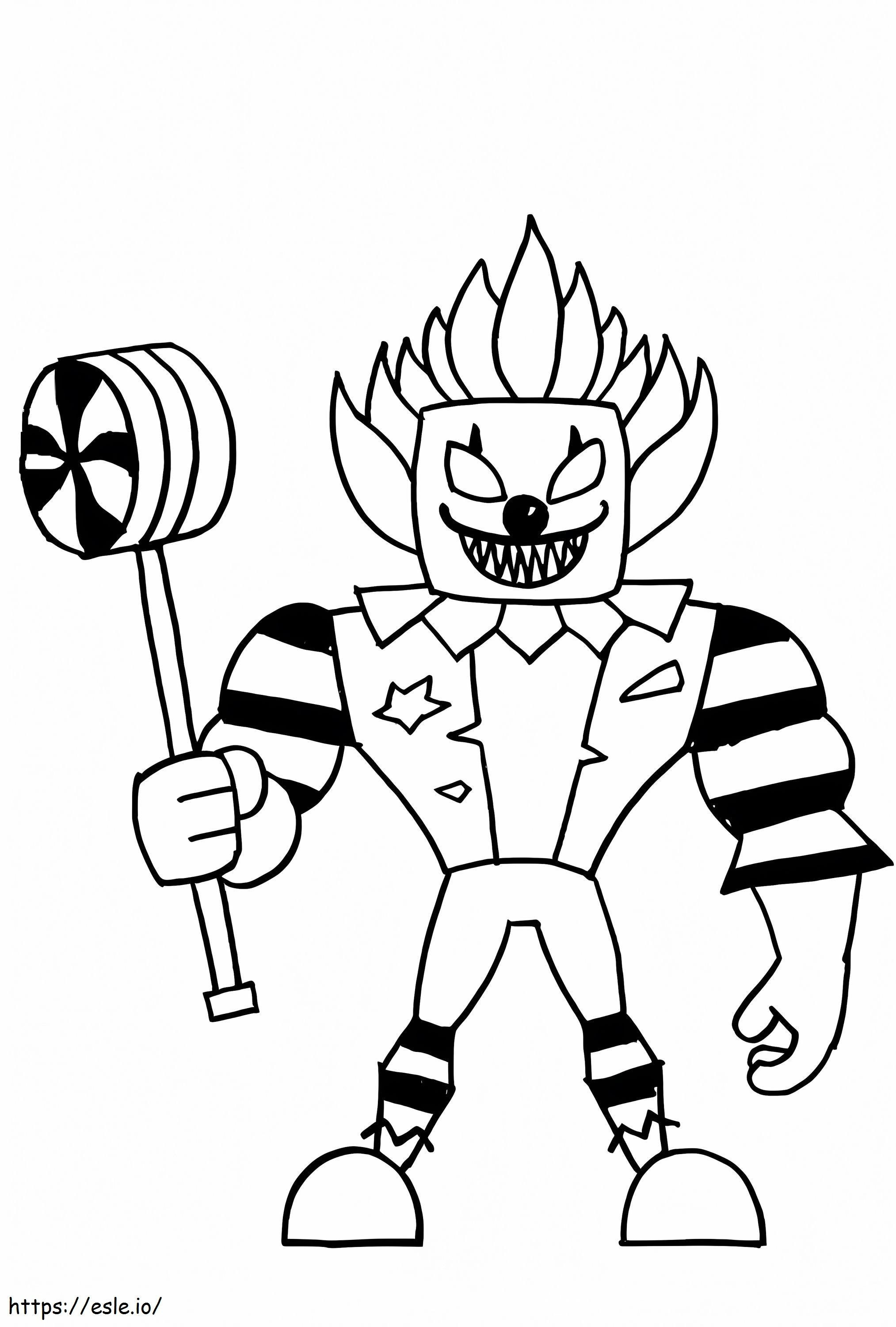 Coloriage Clown Roblox avec pistolet à imprimer dessin