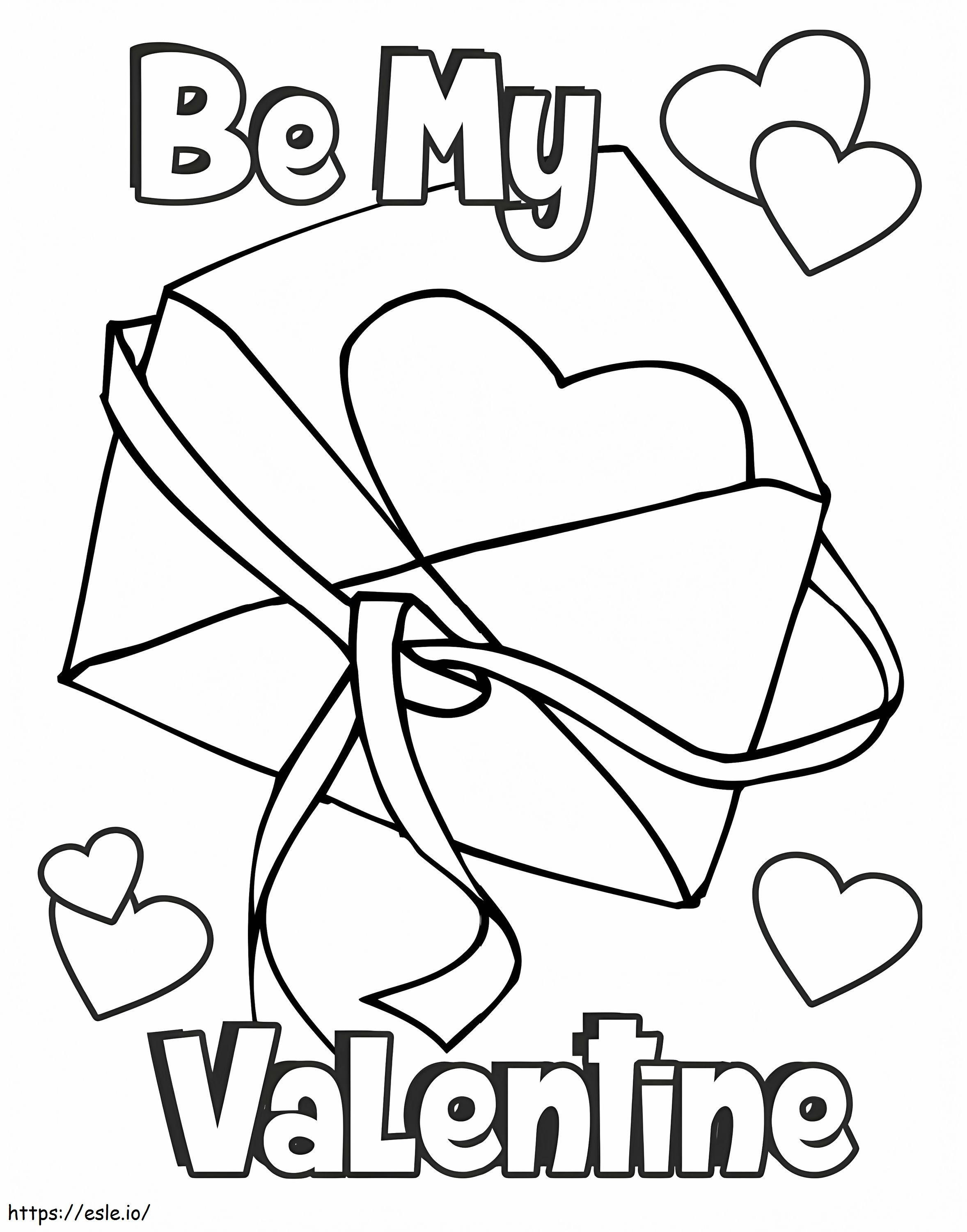 Printable Valentines Day Card coloring page