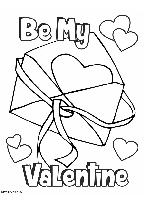 Coloriage Carte de Saint Valentin imprimable à imprimer dessin