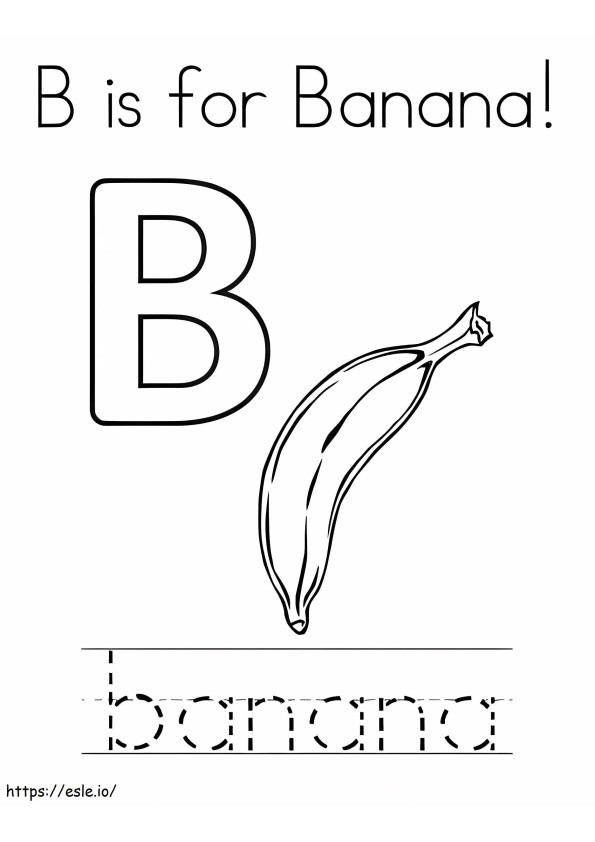 La lettera B sta per Banana da colorare