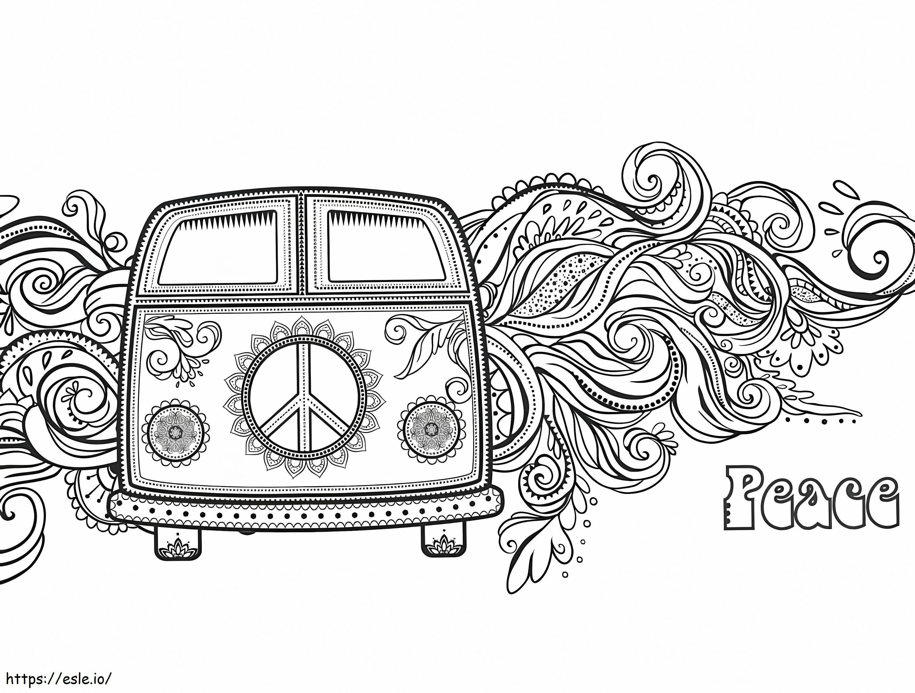 Hippie Car 3 coloring page