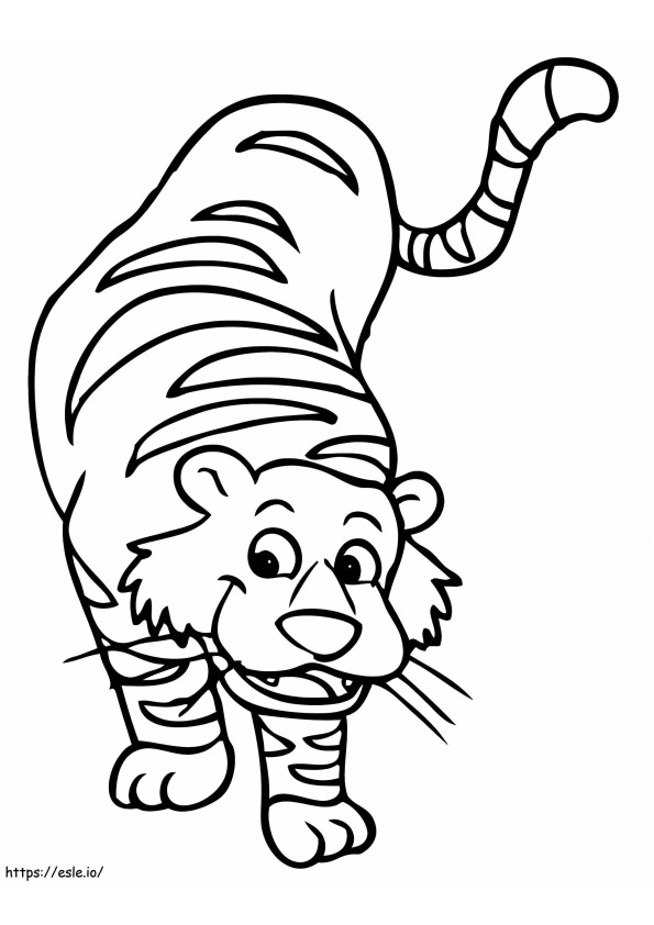 Coloriage Le tigre sourit à imprimer dessin