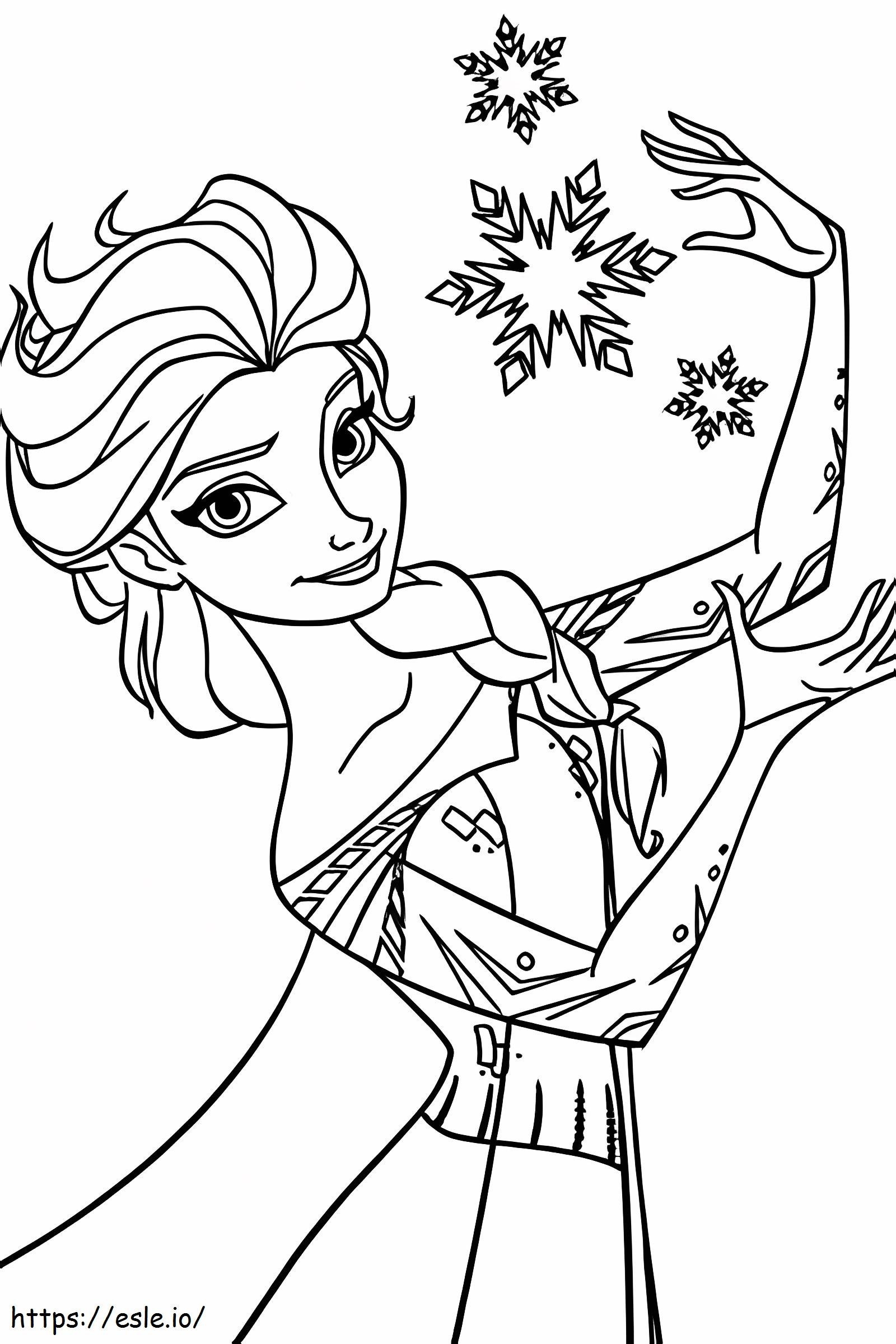 Elsa Disney Face värityskuva