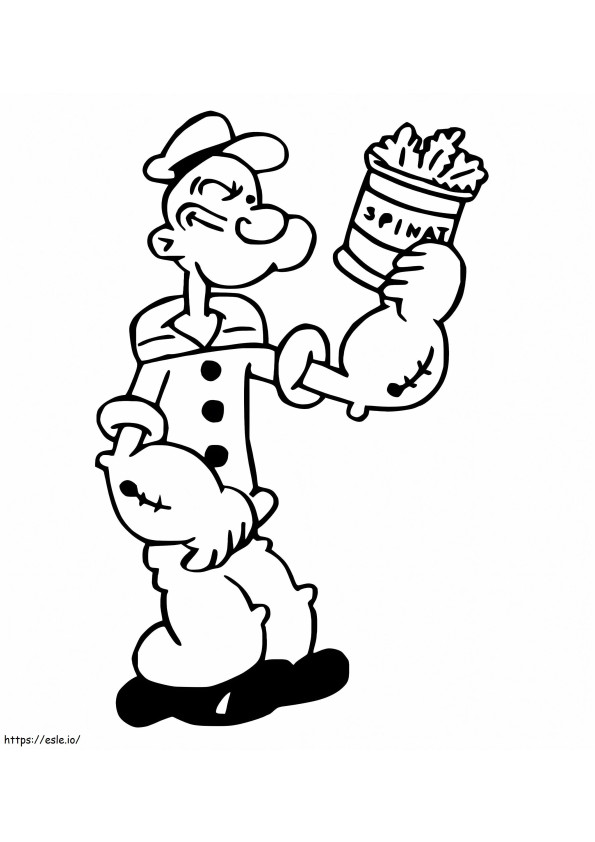 Coloriage Popeye et les épinards à imprimer dessin