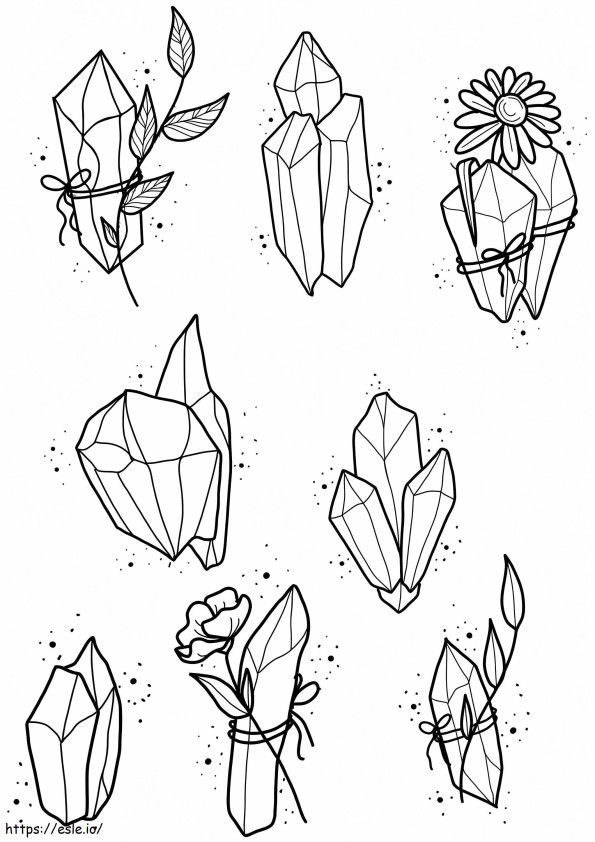 Aesthetics Crystals coloring page